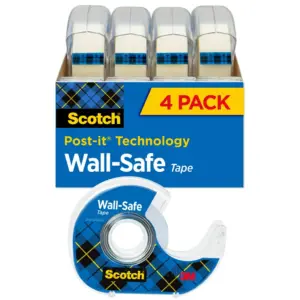 Scotch Wall-Safe Tape | 3/4 x 648 | Clear | Pack Of 4 Rolls | 1