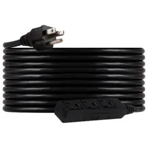 UltraPro GE 25 ft Outdoor Extension Cord | 3 Outlet | Black | 36825