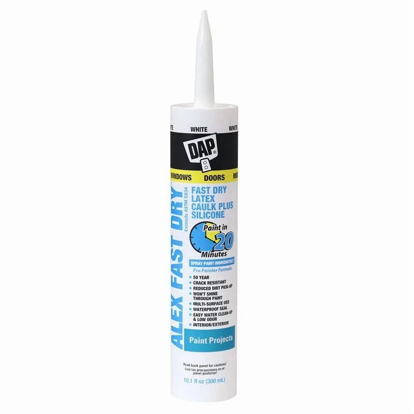 Dap Alex Fast Dry White Acrylic Latex Caulk 10.1 Ounce