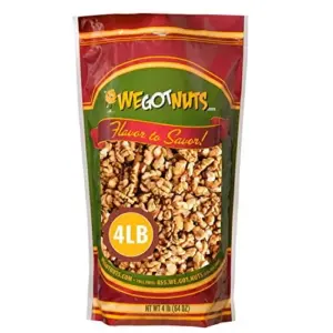 California Raw Walnuts- 4 Pounds | Resealable Package-Fresh | No Shell | Unsalted-All Natural Dry Halves & Chopped Pieces-For Snacking | Kids | Baking Brownies | Diet- Kosher Certified- by