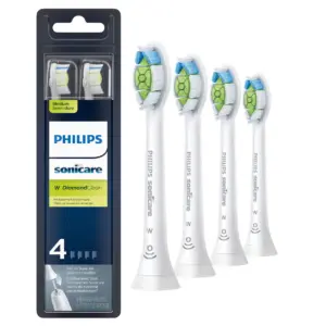 Philips Sonicare Diamondclean Replacement Toothbrush Heads | HX6064/65 | Brushsync Technology | White 4-Pack