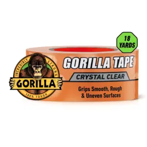 Gorilla Crystal Clear Tape | 1.88” x 18 yd | Weather Resistant for Indoor or Outdoor Projects & Repairs