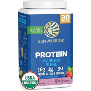 (2 pack) Sunwarrior Warrior Blend Berry Vegan Protein Powder 30 Servings (Premium Edition)