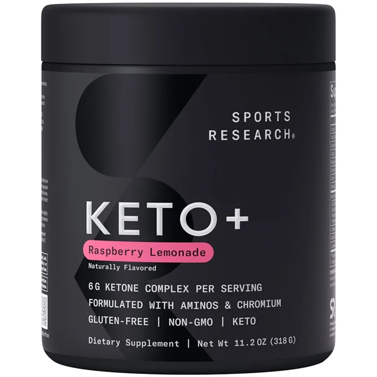 Sports Research Keto+ BHB Exogenous Ketones + Aminos and Chromium Electrolyte Powder | (30 Servings)