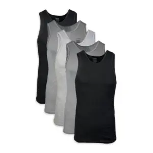 Gildan Adult Men's Cotton Ribbed Assorted Color A-Shirt | 5-Pack | Sizes S-2XL | Extra Large