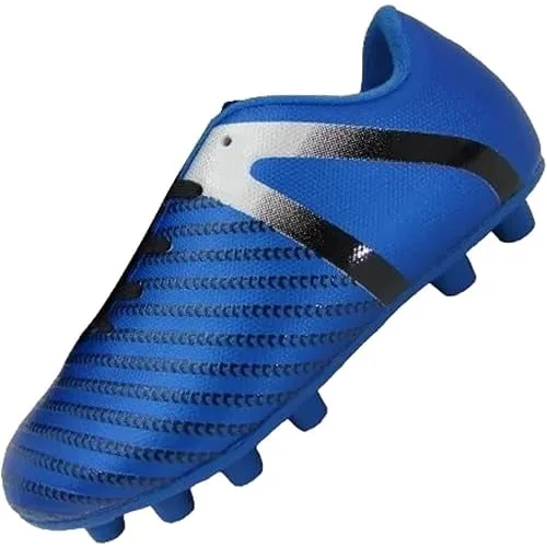 Vizari Impact Firm Ground Soccer Cleats for Kids | Lightweight and Durable Youth Soccer Cleats with Excellent Traction | Unisex Kids Soccer Shoes with Padded Heel and Anti-Stretch Lining | 12 | Blue/Silver