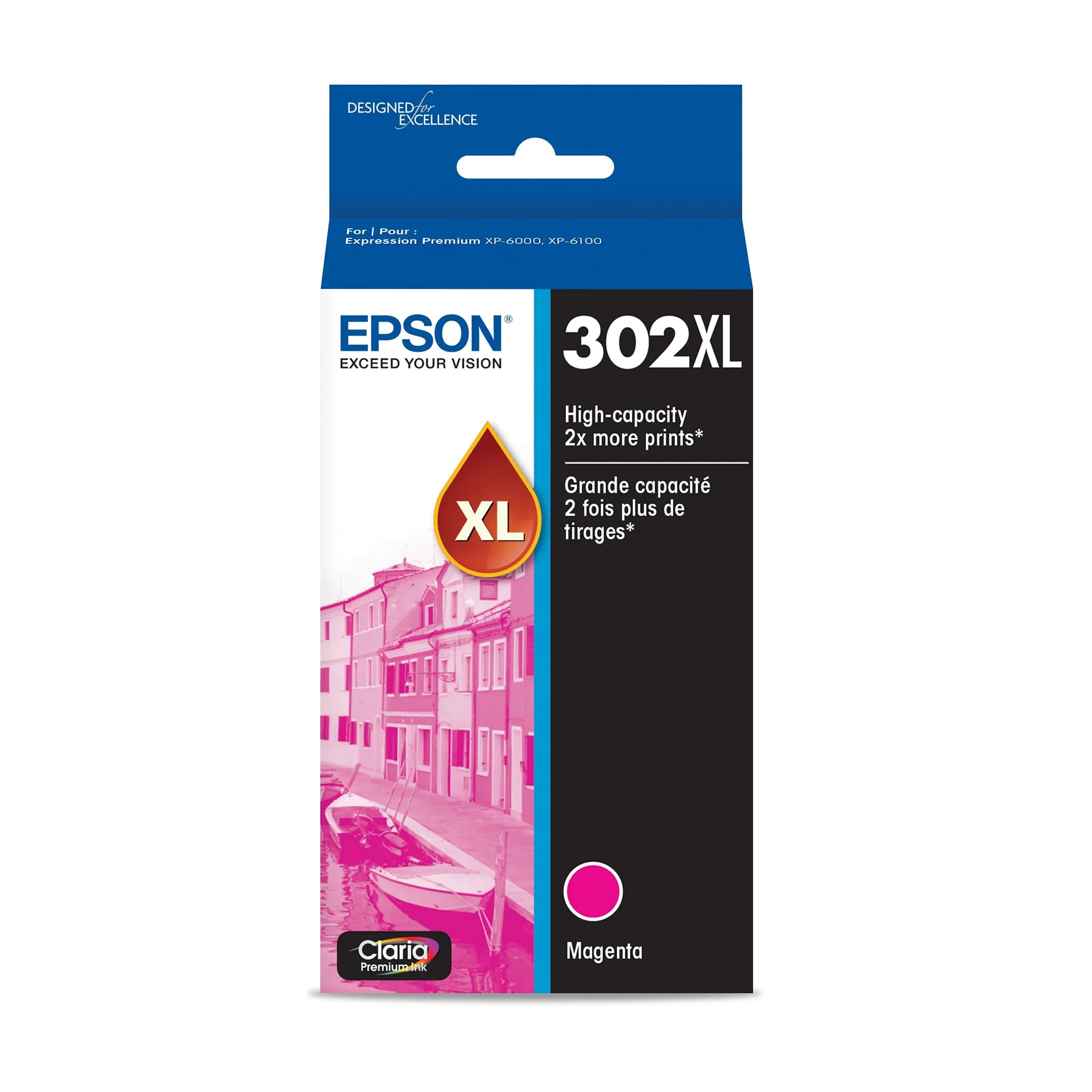 Epson 302 Claria Premium Ink High Capacity Magenta Cartridge (T302XL320-S) Works with Expression Premium XP-6000 | XP-6100