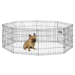 MidWest Home for Pets Foldable Metal Exercise Pet Dog Playpen Without Door | 24 High | Exercise Pen Without Door | 24 Inch