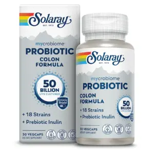 Solaray Mycrobiome Probiotic Colon Formula | Formulated to Support Healthy Intestinal and Colon Function | Immunity and More | 50 Billion CFU | 30 VegCaps