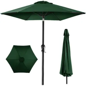 Best Choice Products 7.5ft Heavy-Duty Outdoor Market Patio Umbrella w/ Push Button Tilt | Easy Crank | Green