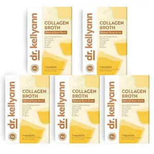 Dr. Kellyann Bone Broth Collagen Powder Packets (35 Servings | 5 Boxes) | 100% Grass-Fed Hydrolyzed Collagen Powder | Keto and Paleo Friendly