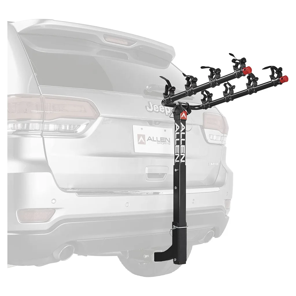 Allen Sports Deluxe 4-Bicycle Hitch Mounted Bike Rack Carrier | Model 542RR | Black