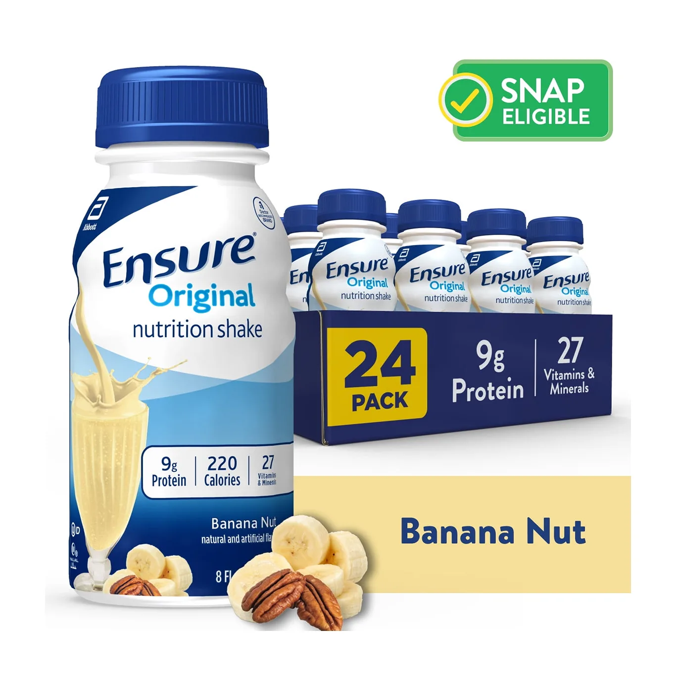 Ensure Original Meal Replacement Nutrition Shake | Banana Nut | 8 fl Ounce | 24 Count