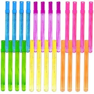 MAXX BUBBLES BUBBLE WAND | 4 Ounce SINGLES | BLUE | RED | ORANGE | PINK | GREEN and YELLOW