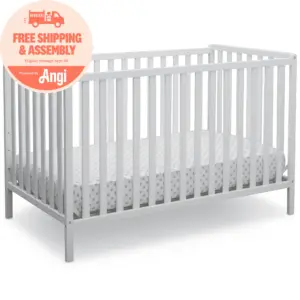 Delta Children Folding Portable Baby Mini Crib with 1.5-inch Mattress | White