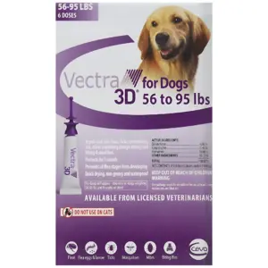 Ceva VECTRA 3D Large Dog 55lbs to 95lbs (6- Pack) Vectra 3D | Model Number: D73830D