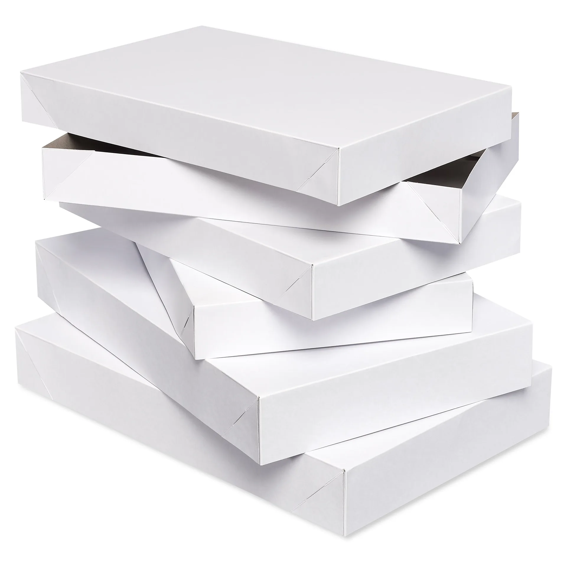 American Greetings White Shirt Boxes with Lids | for Birthdays | Holidays | & All Occasions (6 Boxes | 14.75'' x 9.5'')