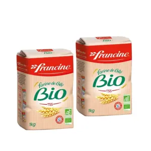 Francine Farine de Ble Bio | French All Purpose Organic Wheat Flour | 2.2 lbs (Pack of 2)