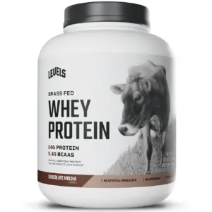 Levels Grass Fed Whey Protein Powder | No Artificials | 24G of Protein | Chocolate Mocha | 5LB | 5 lbs