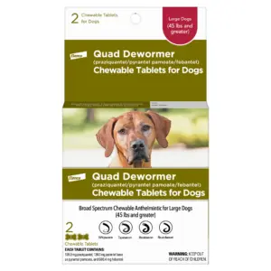 Elanco Quad Dewormer for Hookworms | Roundworms | Tapeworms and Whipworms for Large Breed Dogs