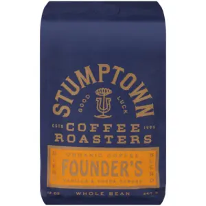 Stumptown Coffee Roasters | Medium Roast Organic Whole Bean Coffee | Founder's Blend Bag with Flavor Notes of Vanilla & Cocoa Powder | 12 Ounce (Pack of 1)