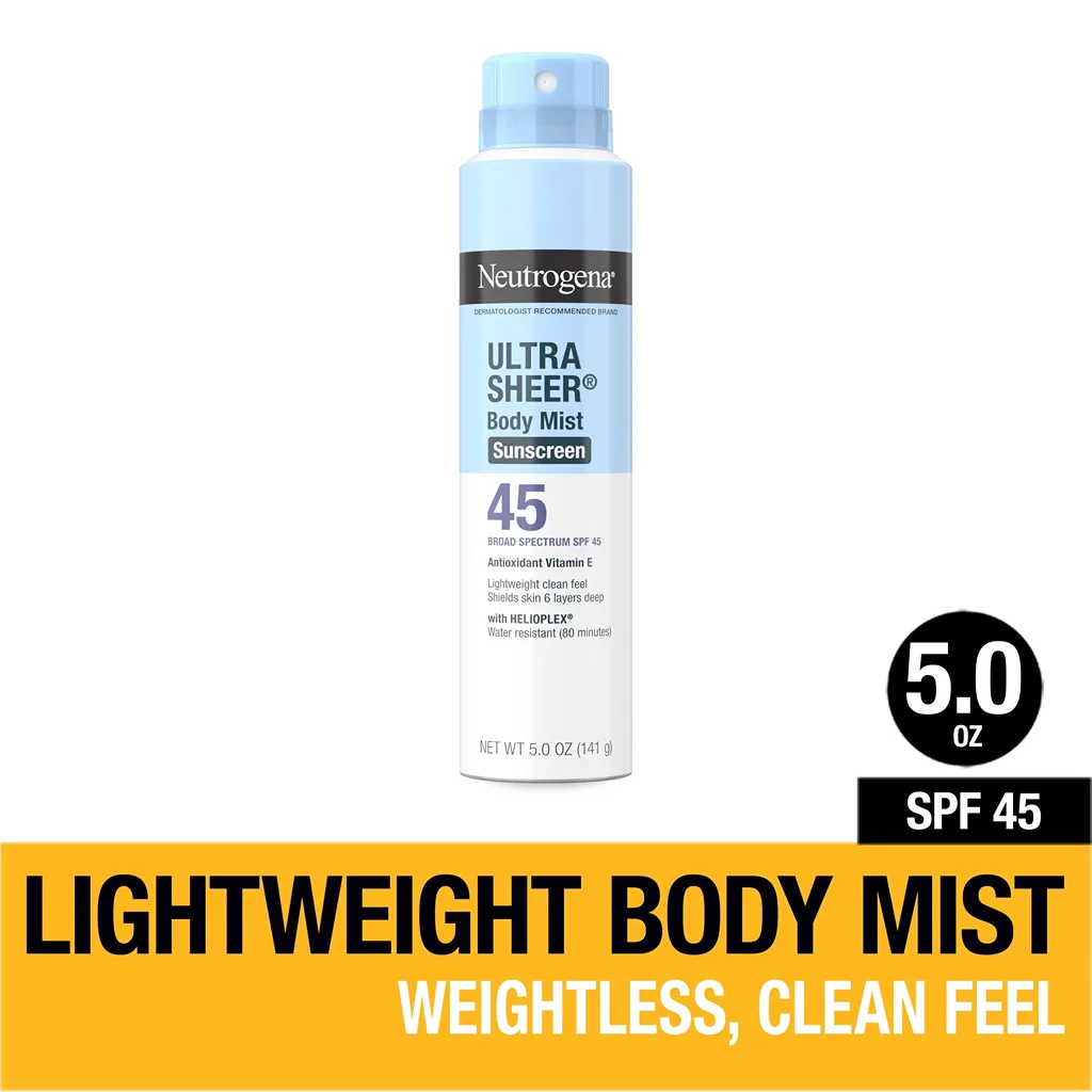 Neutrogena Ultra Sheer Sunscreen Spray | Lightweight | SPF 45 | 5 Ounce
