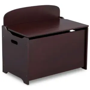 Delta Children Wooden Toy Box Chest Kids Bedroom Nursery Storage Bench | Brown