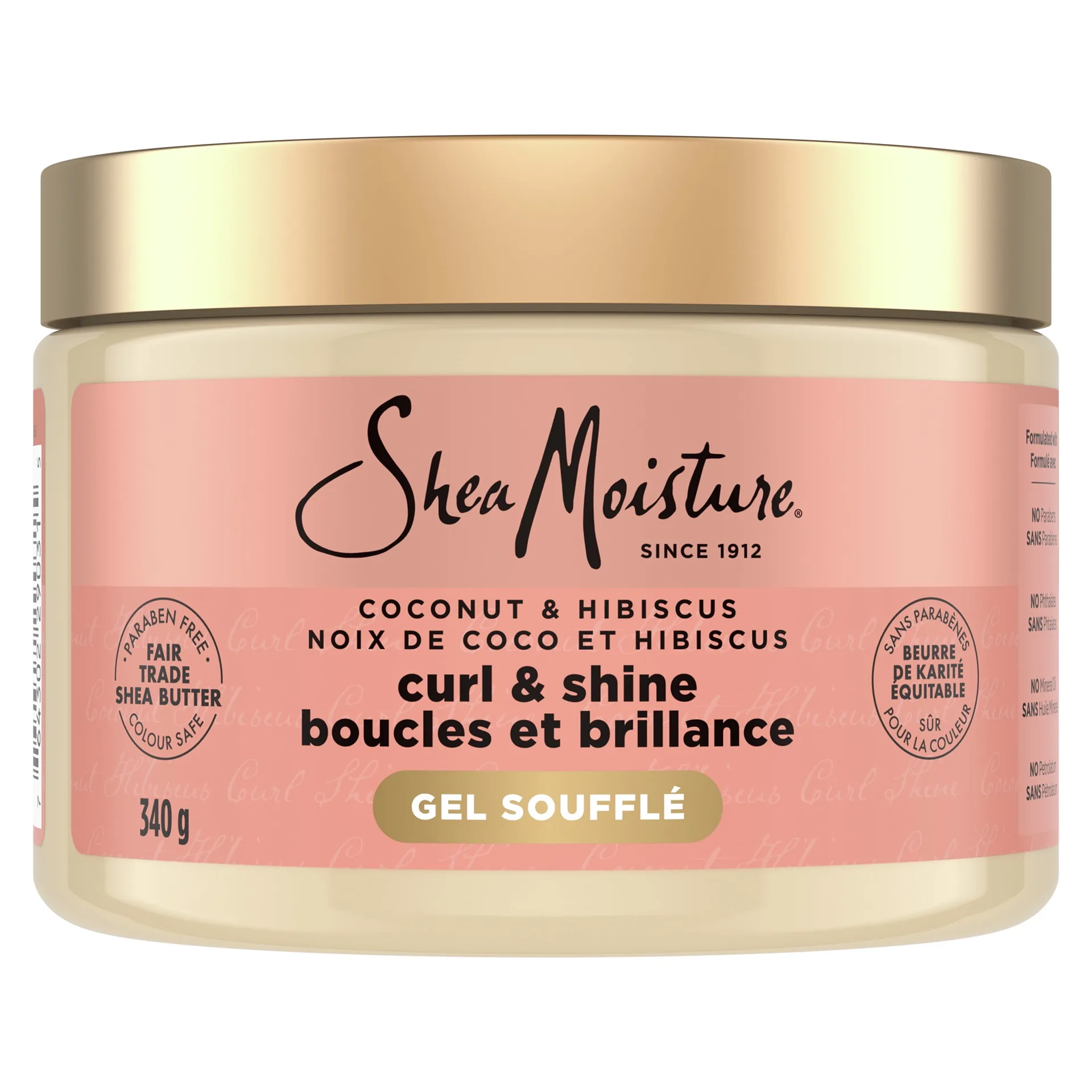 SheaMoisture Hair Curling Gel Souffle Coconut and Hibiscus | 12 Ounce