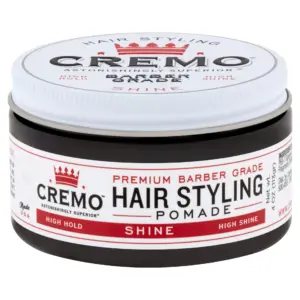 Cremo Premium Barber Grade Hair Styling Shine Pomade | High Hold and Shine | 4 Ounce C29