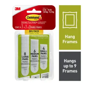 Command Picture Hanging Strips Variety Pack | White | Damage Free Decorating | 18 Pairs