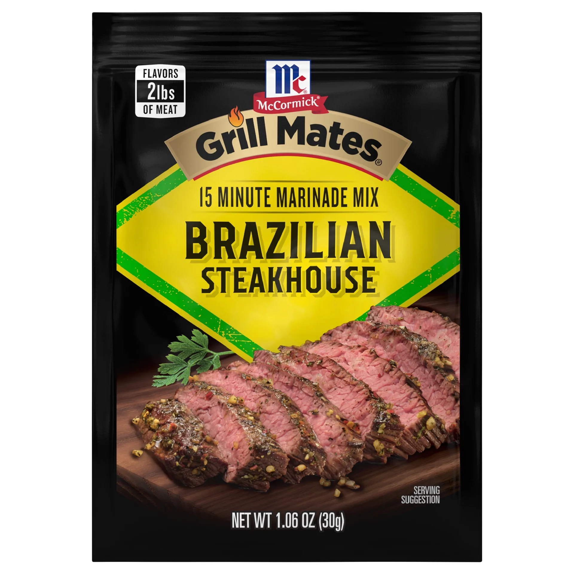 2 Pack | McCormick Grill Mates Brazilian Steakhouse Marinade | 1.06 Ounce Packaging may vary