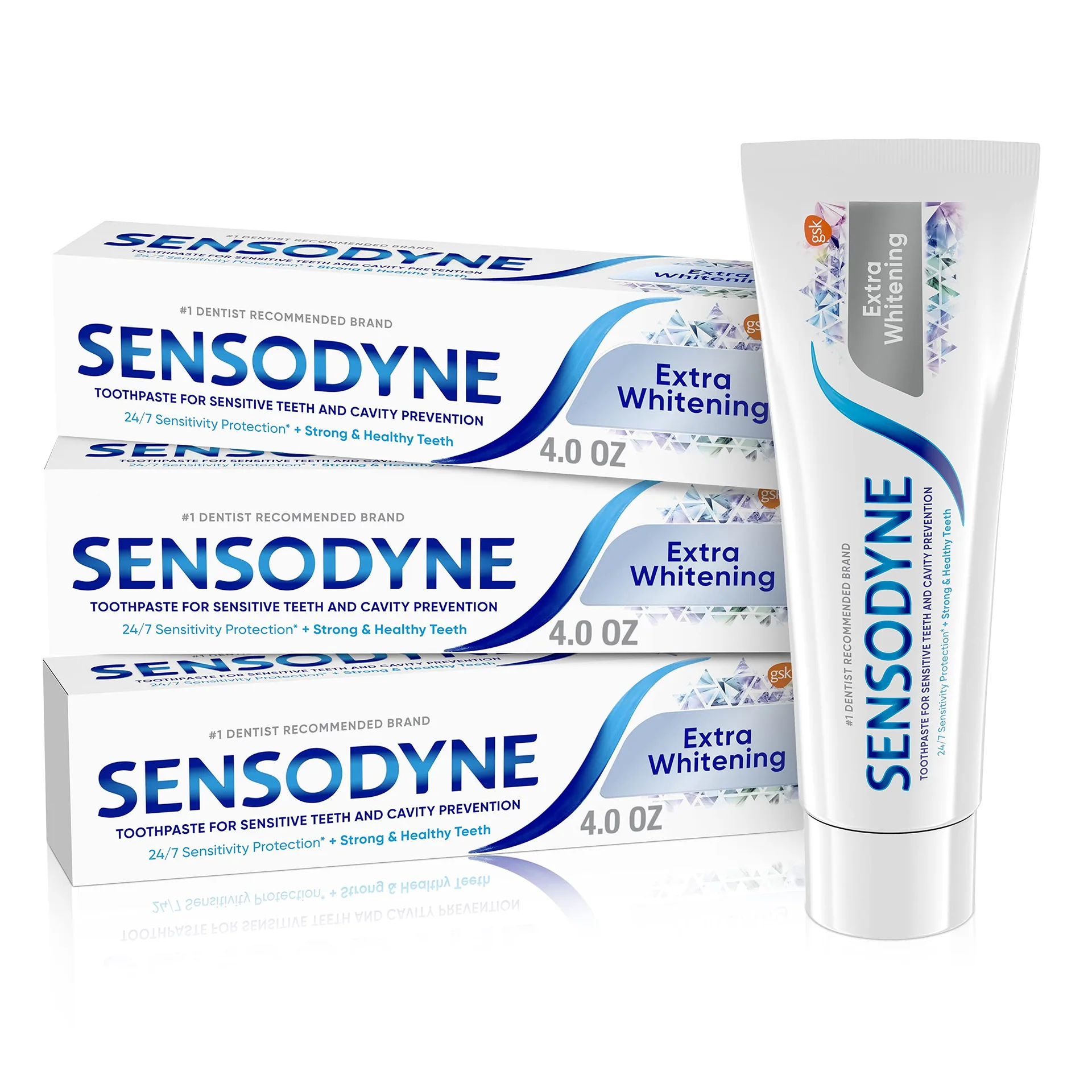 Sensodyne Extra Whitening Sensitive Toothpaste | 4 Ounce | 3 Pack