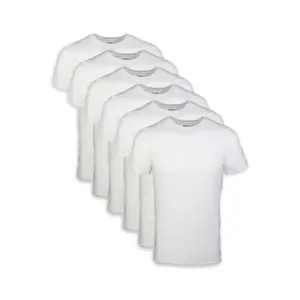 Gildan Mens Short Sleeve Crew White T-Shirt up to 2XL | 6-Pack