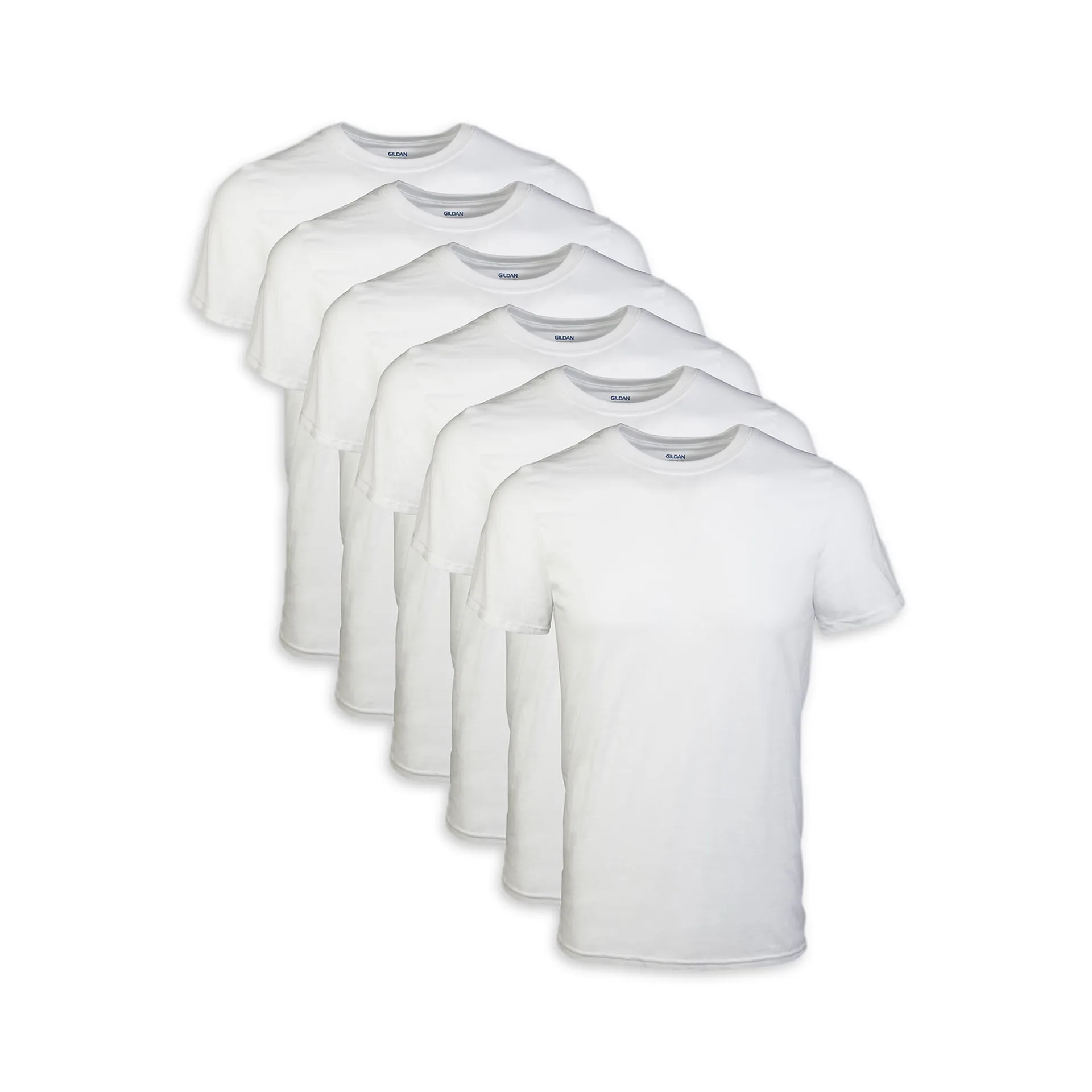 Gildan Adult Men's Short Sleeve Crew White T-Shirt | 6-Pack | Sizes S-2XL