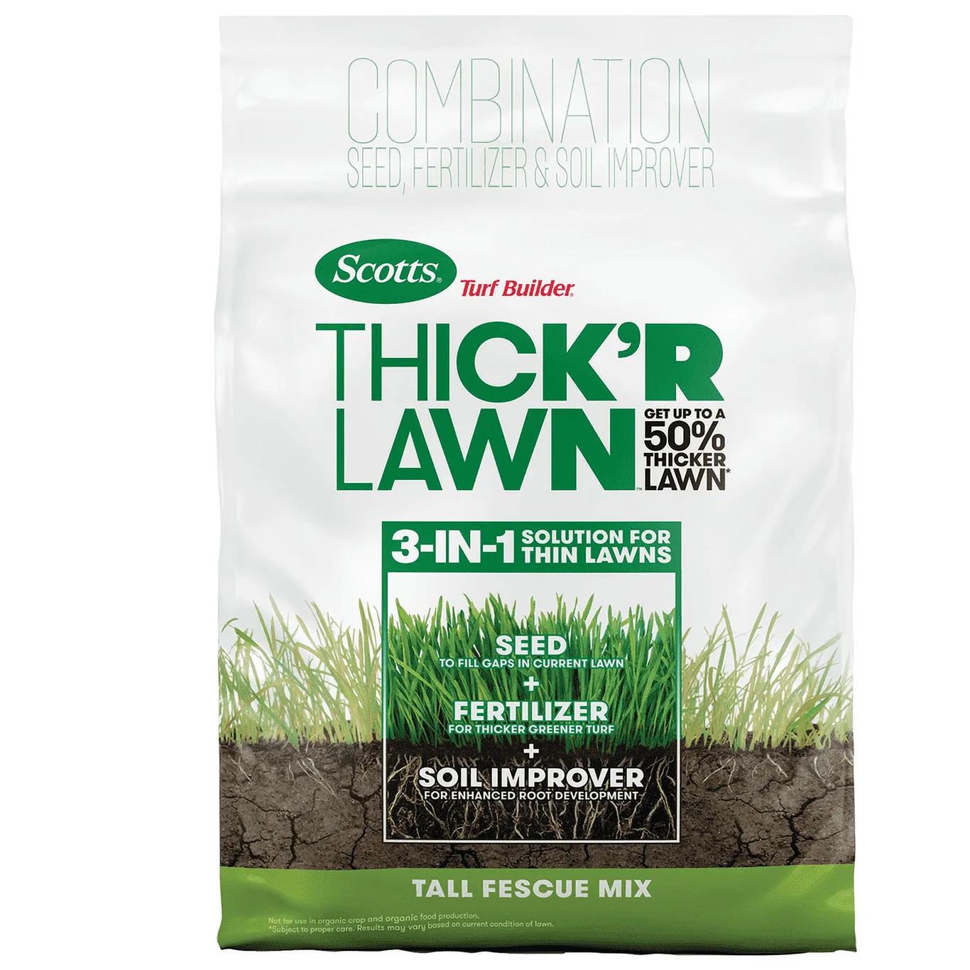Scotts Turf Builder Thick'R Lawn Tall Fescue Mix | Thickens Thin Grass | 12 lbs