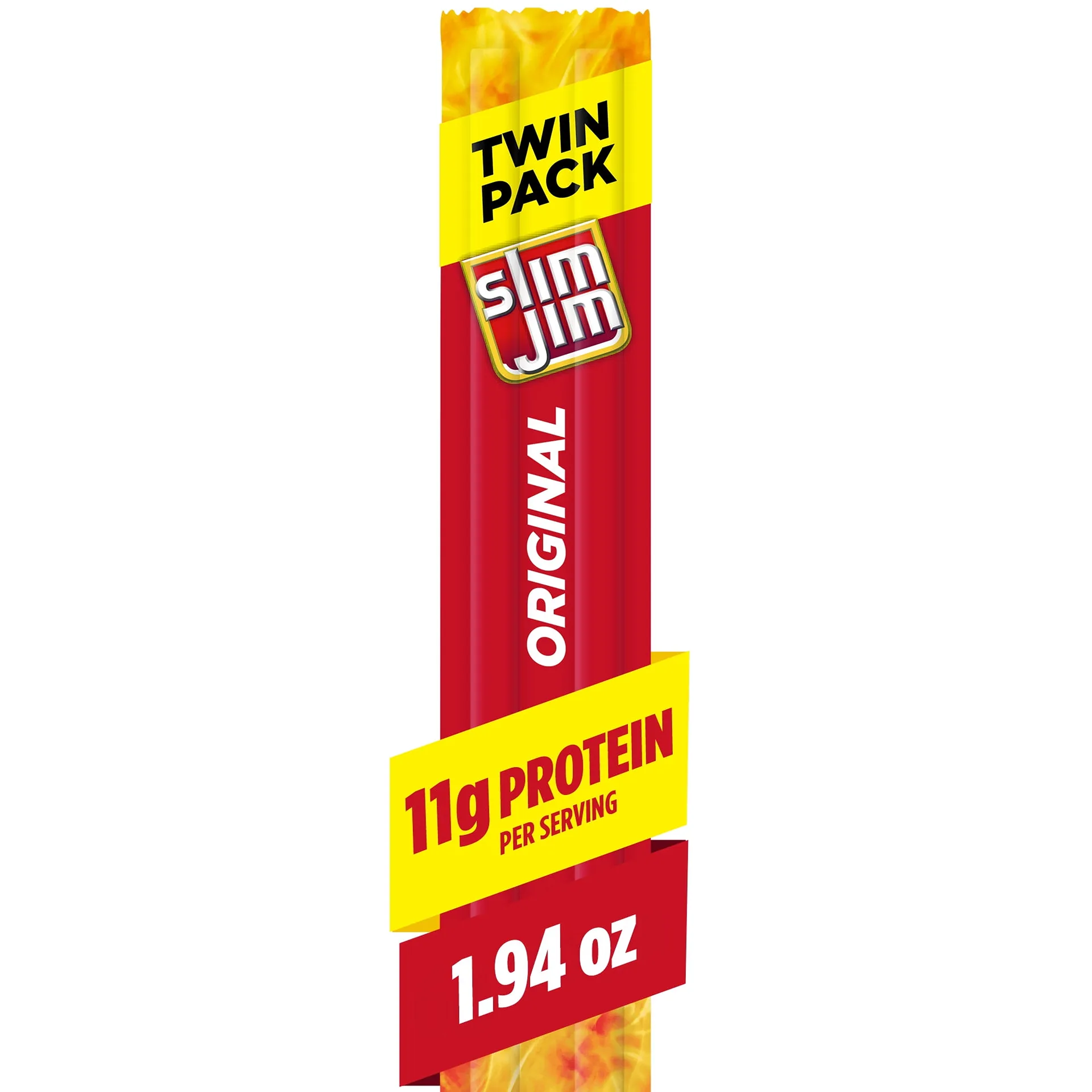 Slim Jim Smoked Meat Sticks | Original Flavor | High Protein | Twin Pack | 1.94 Ounce. | Single