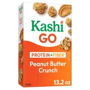 Kashi GO Breakfast Cereal | Fiber Cereal | Family Breakfast | Peanut Butter Crunch | 13.2oz Box (1 Box)