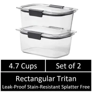 Rubbermaid Brilliance 4.7 Cup Medium Stain-Proof Food Storage Container | Set of 2