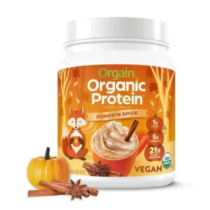 Orgain Organic Vegan 21g Protein Powder | Plant Based | Pumpkin Spice 1.02lb