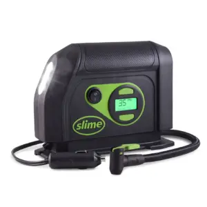 Slime Tire Inflator | Air Compressor | with Analog 100 Psi Max | Long Hose & LED Light | 12V | 8 Min Inflation | New | Multiple Makes | 40050w