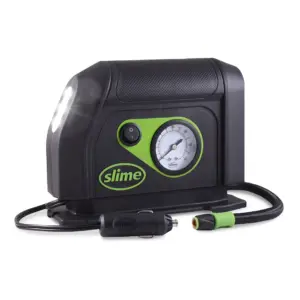 Slime Tire Inflator | Air Compressor | with Analog 100 Psi Max | Long Hose & LED Light | 12V | 8 Min Inflation | New | Multiple Makes | 40050w