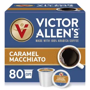 Victor Allen's Coffee Caramel Macchiato | Medium Roast | 42 Count | Single Serve Coffee Pods for Keurig K-Cup Brewers | 42 ct | Caramel Macchiato