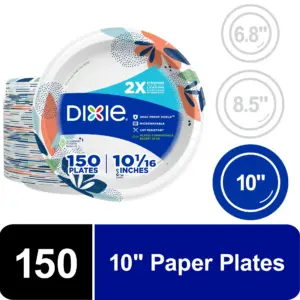 Dixie Everyday Disposable Paper Plates | 10 | Multi-Color | 150 Count | 1