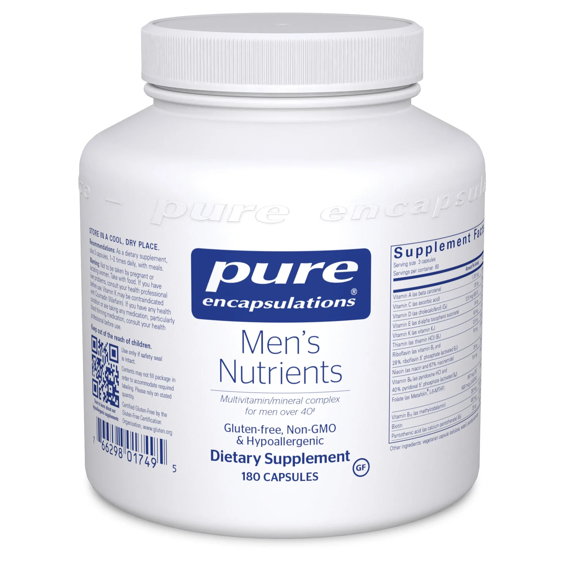 Pure Encapsulations Men's Nutrients | Multivitamin Mineral Supplement to Support Energy | Endurance | & Stamina Inch Men over 40* | 360 counts