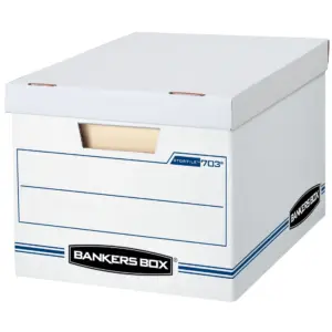 Bankers Box 703 Letter / Legal 10x12x15 Basic-Duty Storage and File Boxes w/ Lift-Off Lids (Pack of 10)