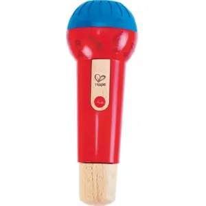 Hape: Mighty Echo Microphone | Red and Blue | Voice Amplifying and Singing Toy | Battery Free | Echo Effect | Music Instrument | Toddler and Kids Age 1+