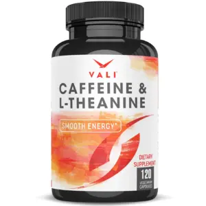 VALI Caffeine and L-Theanine Smooth Focused Energy Nootropic Supplement | 120 Veggie Capsules