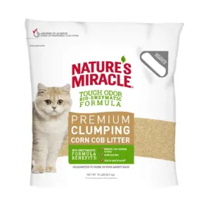 Nature's Miracle Premium Clumping Corn Cob Litter | Bio-Enzymatic Formula | 18 lb