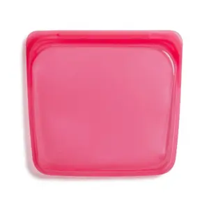 Stasher Premium Silicone Reusable Food Storage Sandwich Bag | Raspberry | 28oz | Dishwasher Safe | Leak Free
