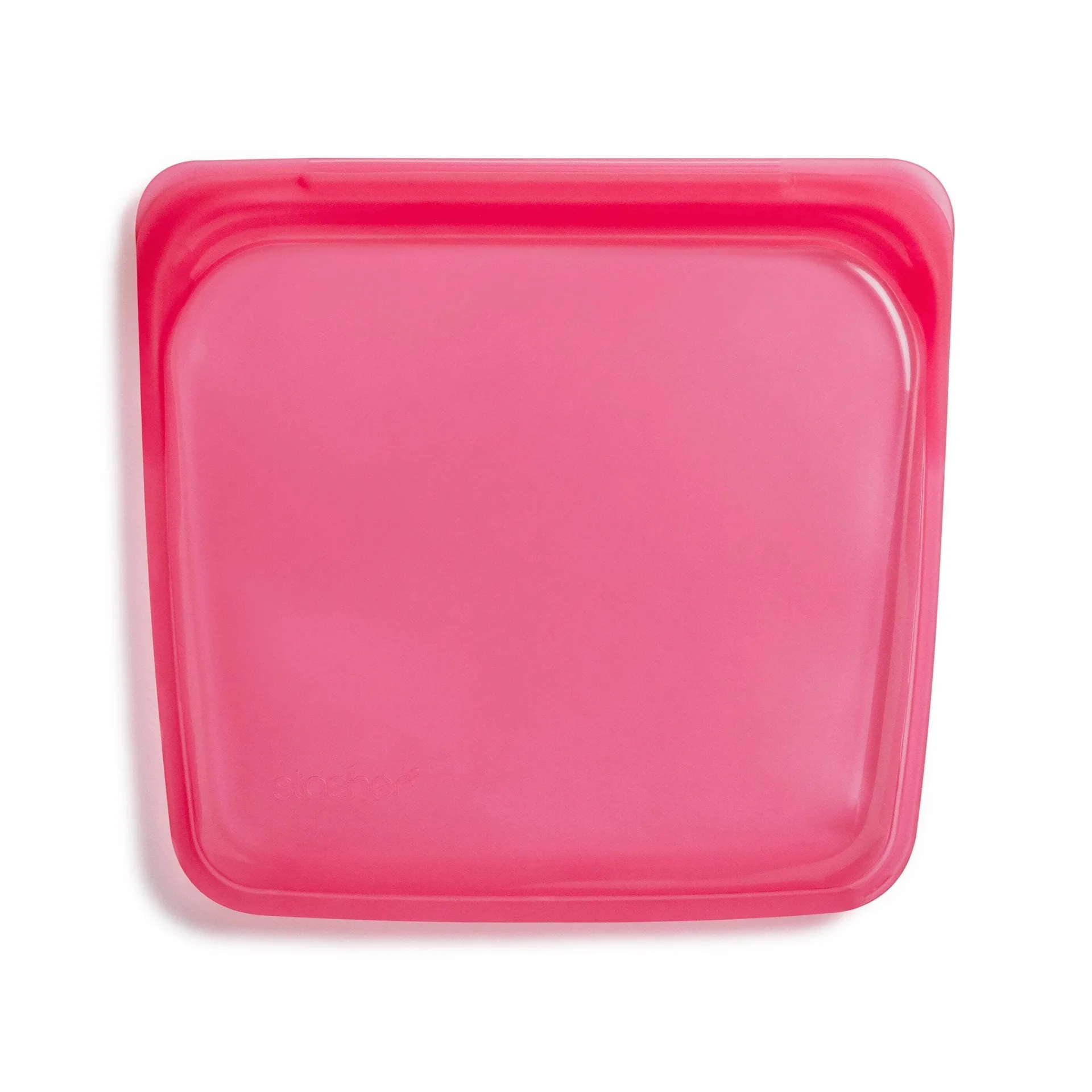Stasher Premium Silicone Reusable Food Storage Sandwich Bag | Raspberry | 28oz | Dishwasher Safe | Leak Free